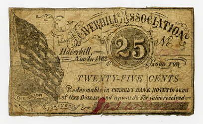 Haverhill, Haverhill Association, 25 Cents, 1862