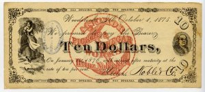 Illinois, Woodstock, Heinz, Noble & Co., $10, October 1, 1875