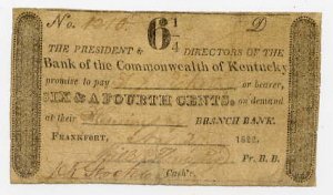 Frankfort, Bank of the Commonwealth of Kentucky, 6 1/4 Cents, Nov 27, 1822