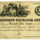 New York, Brooklyn, R. Lefferts Exchange Office, 25 Cents, 1850s