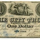 New York, NY, The City Trust & Banking Co., $1, December 29, 1839