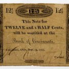Ohio, Cincinnati, Bank of Cincinnati, 12 1/2 cents, Sept 2, 1816