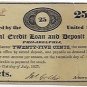 Pennsylvania, Philadelphia, Mutual Credit Loan and Deposit Office, 25 Cents, July 21, 1837