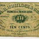 New York, Croton Falls, Aaron Burr Whitlock & Bro., 10 Cents, November, 1862