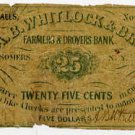 New York, Croton Falls, Aaron Burr Whitlock & Bro., 25 Cents, November, 1862