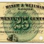 New York, Friendship, Allegany County, M.C. Mulkin & Co., 25 Cents, Dec 1, 1862