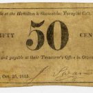 New York, Otisco, Hamilton and Skaneatelas Turnpike Co., 50 Cents, Oct 25, 1815