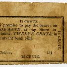 New York, Salina, A Curtiss, 12 Cents, 1818
