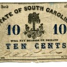 Bank of the State of South Carolina, (Charleston), 10 Cents, June 1, 1862