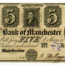 Michigan, Manchester, Bank of Manchester, $5, 18--,(1837)