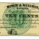 New York, Friendship, M.C. Mulkin, 10 Cents, Dec 1, 1862