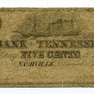 Tennessee, Nashville, The Bank of Tennessee, 5 Cents, December 1, 1861