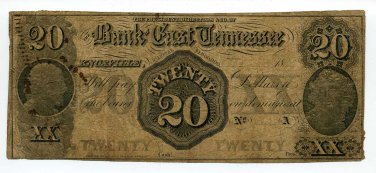 Tennessee, Knoxville, The Bank of East Tennessee, $20, 1861?