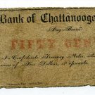 Tennessee, Bank of Chattanooga, 50 Cents, April 2, 1863