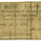 Mississippi, Natchez, City of Natchez, 10 Cents (1 Dime), Jan 1, 1862