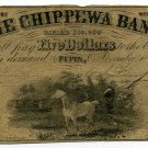 Wisconsin, Pepin, The Chippewa Bank, $5, November 1, 1856