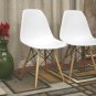 Mid Century Modern White Side Dining Chairs Chair Set