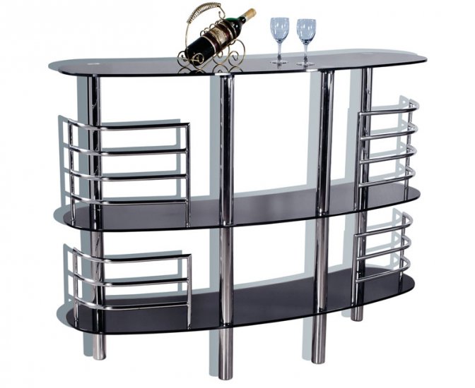 Modern Contemporary Black Glass Bar Table FREE SHIPPING