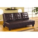 Leather Leatherette Sleeper Sofa Bed Futon w Cupholders