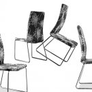 Modern Floral Upholstered Dining Side Accent Chairs Set