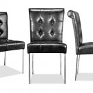 Modern Tufted Leather Parsons Dining Side Chairs Set
