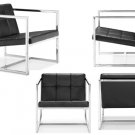 Modern Leather Upholstered Tufted Arm Chairs Armchair