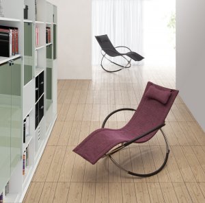 Modern Rocking Chaise Lounge Chair Purple Black Unique