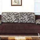 Modern Fabric Storage Sleeper Sofa Bed Futon Couch Dorm