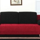 Black Red Fabric Storage Sleeper Sofa Bed Futon Couch