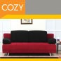 Black Red Fabric Storage Sleeper Sofa Bed Futon Couch