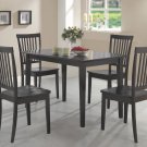 Contemporary Dark Wood Dining Table and Chairs Set 5PC