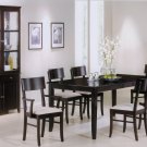 Unique Black Wood Dining Table and Chairs Set - 5 PC