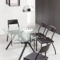 Mid Century Modern Glass Leather Dining or Office Table