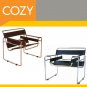 Unique Modern Leather Strap Accent Side Chair Armchair