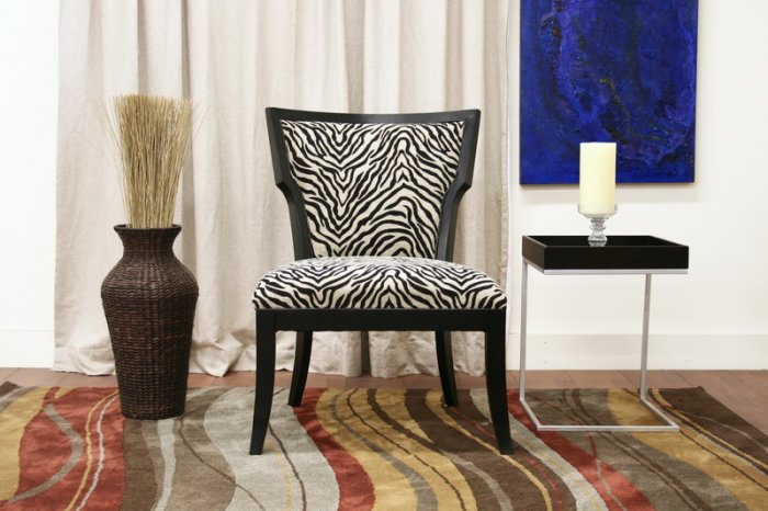 zebra living room chair