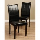 Modern Faux Leather & Wood Parsons Dining Chairs Set