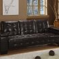 Brown Leather Tufted Couch Sofa Bed Sleeper Modern