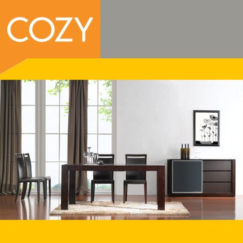 Modern Leather Dining Room Chairs Set Solid Birch Wood