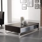Modern Hardwood Coffee Table w/ Steel Feet Contemporary