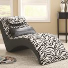 ACCENT SEATING MODERN FURNITURE ZEBRA PRINT CHAISE BY COZY™