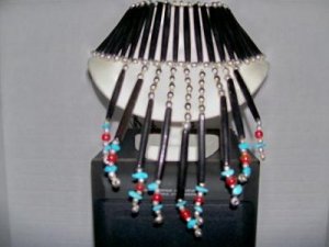 Female Bone Breast Plate W/ Turquoise -TBM-BBP-003