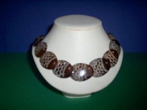 Necklace Hand Carved Painted Fishes - TBM-GSN-003