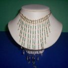 White Pearls W/ Emerald Funnel Beads - TBM-NC-001