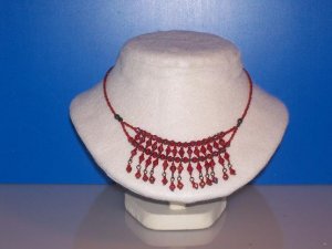 Glass Red Beads Choker / Necklace - TBM-BBN-007