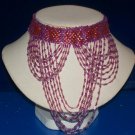 Choker Red & Purple Seed Beads -TBM-BBN-001