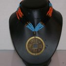 Necklace Japanese Seed Beads & Coin Pendant -TBM-GSN-018