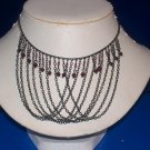 Necklace / Choker Amethyst Glass Beads -TBM-GSN-029
