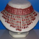 Necklace / Choker Fire Red Bugle Beads - TBM-BBN-008