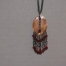 Necklace Ruby Red Diamond Shaped Beads -TBM-GSN-031