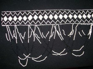 Black & White Hand Seed Beaded Belt - TBM-BDB-004